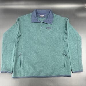 Patagonia T-Snap Sweater Pullover Pouch Pocket Snap-T Green Blue Women’s Large